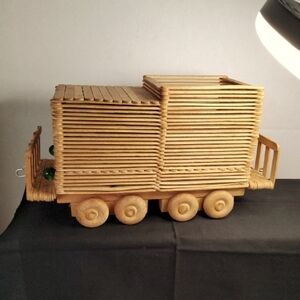 Locomotive/ Freight Train Car Vintage Folk Art
